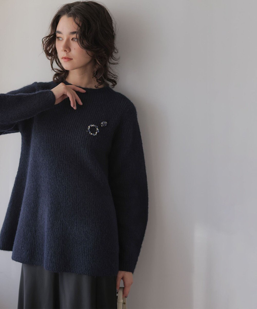 組曲 L へアリーヤーン フレア ニット 