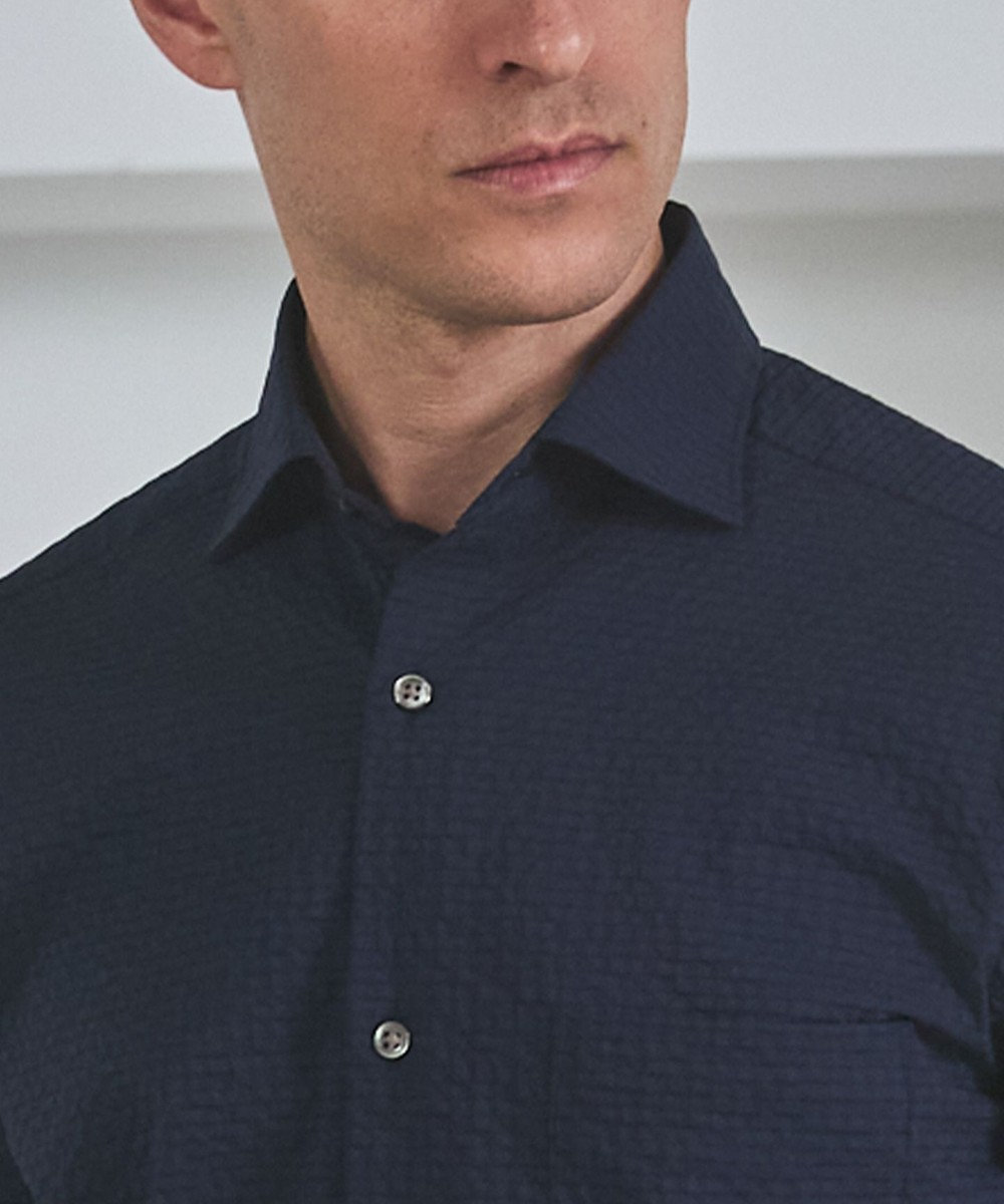 GOTAIRIKU リラックスシルエット【高通気性/吸水速乾】ドッツエアー クールマックスサッカーシャツ 