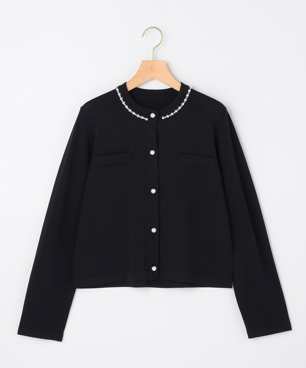 組曲 L 【先行予約・WEB限定】クリアストレッチビジューレーン カーディガン 