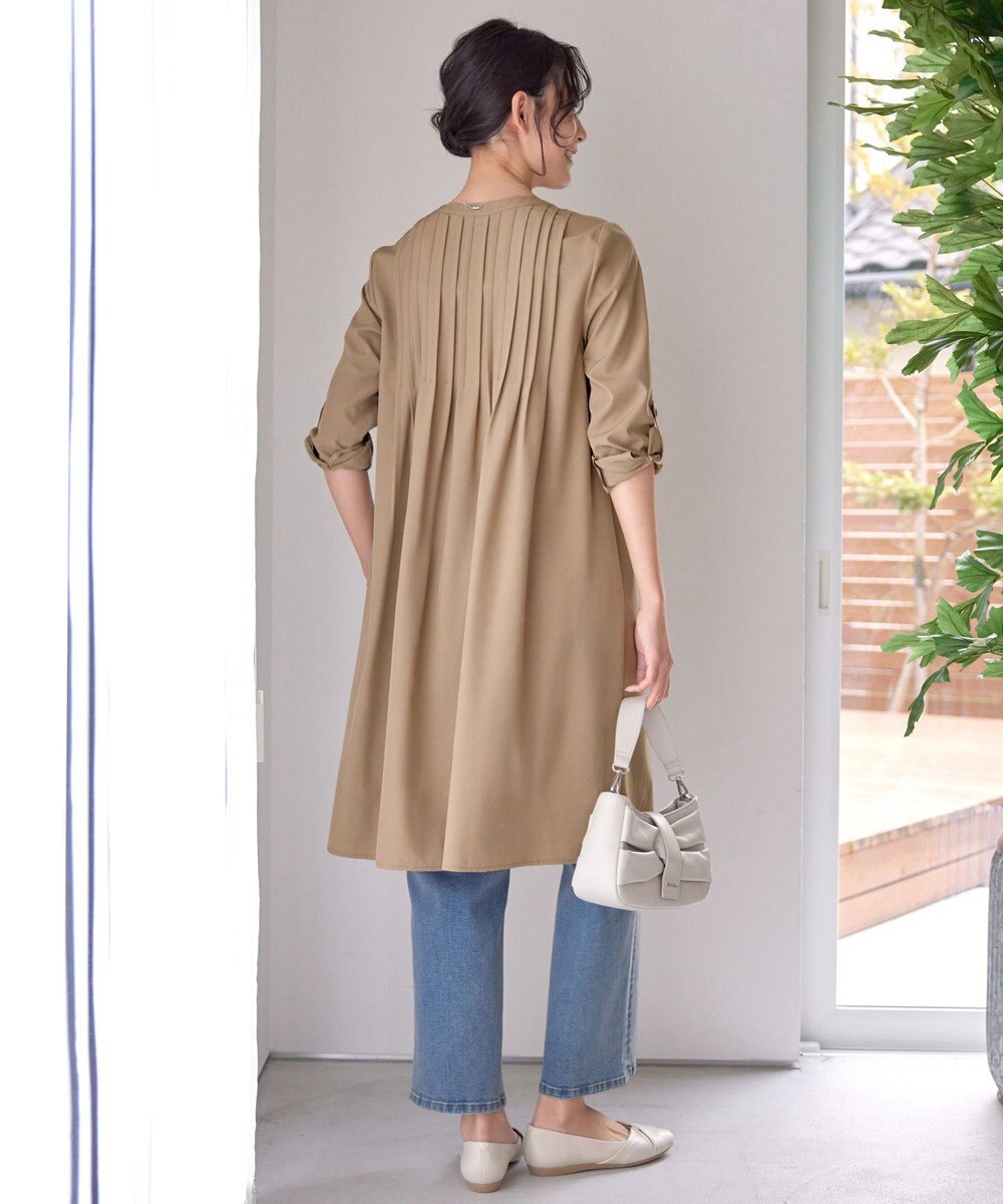 Tiaclasse 【洗える】ランダムタックチュニックワンピ―ス 