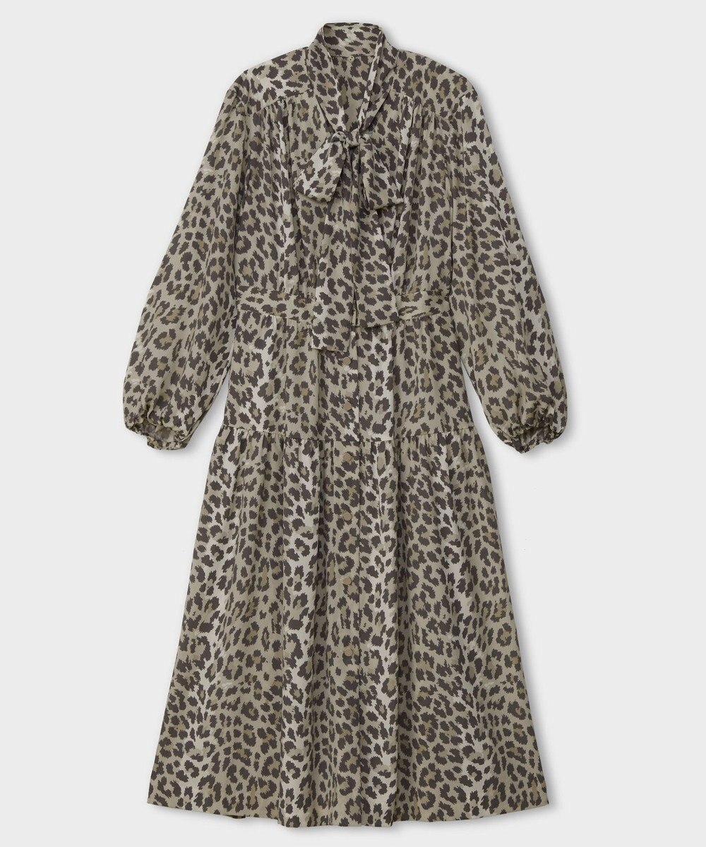 GRACE CONTINENTAL レオパードドレープドレス 