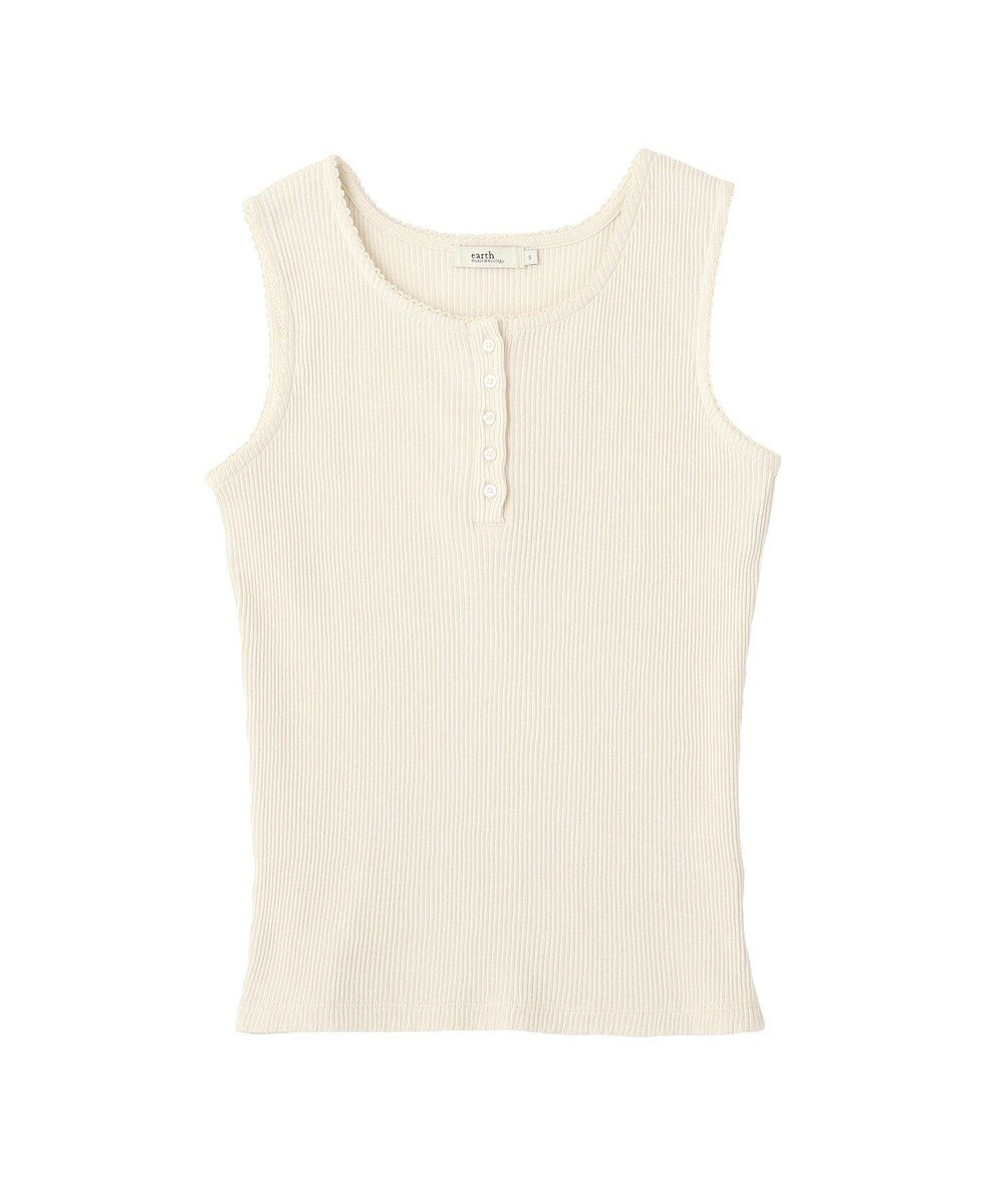 earth music&ecology 【綿100％】ピコミシンヘンリーネックタンクトップ 