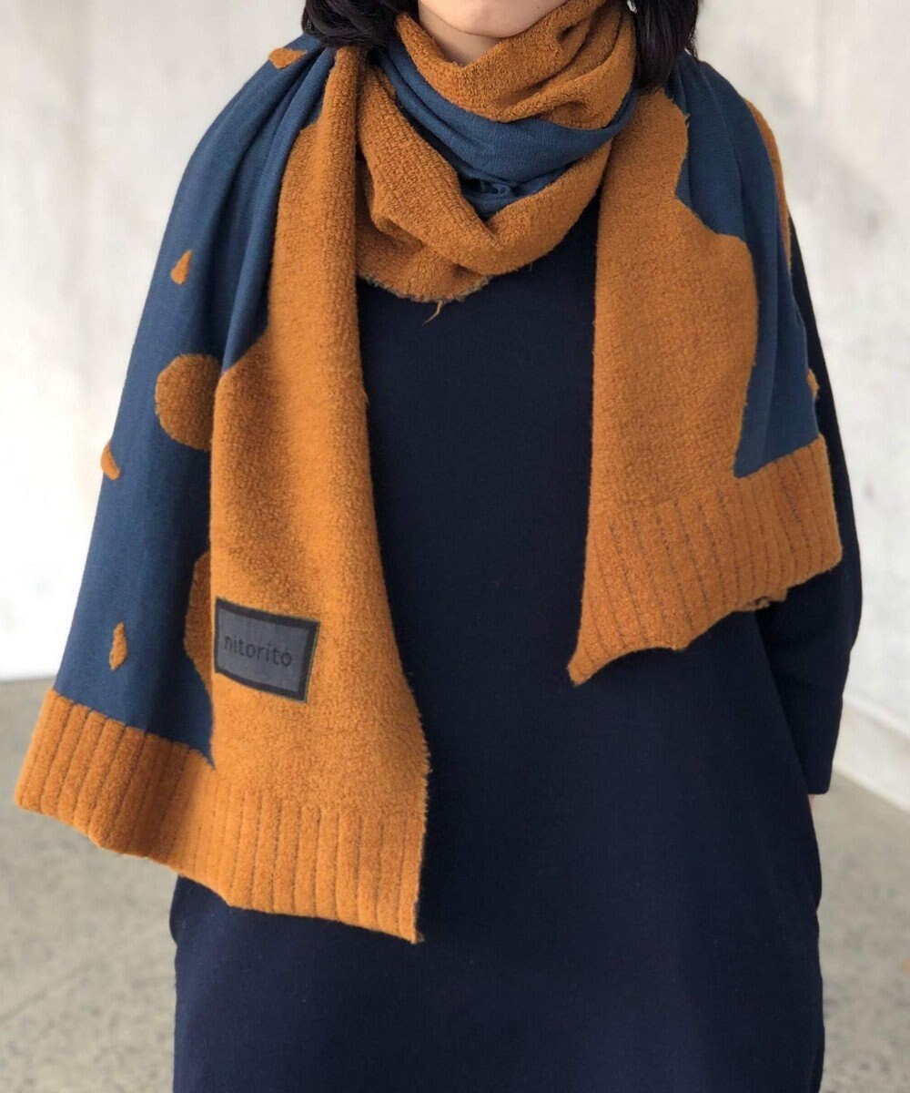 nitorito 【UNISEX】mountain&moon 山と月モチーフ柄 ストール 