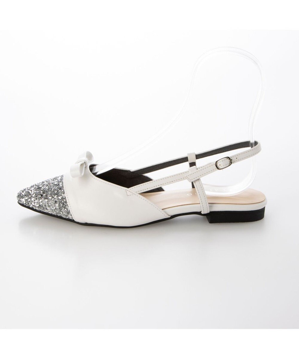 MODE ET JACOMO <carino>グリッターコンビフラットシューズ 