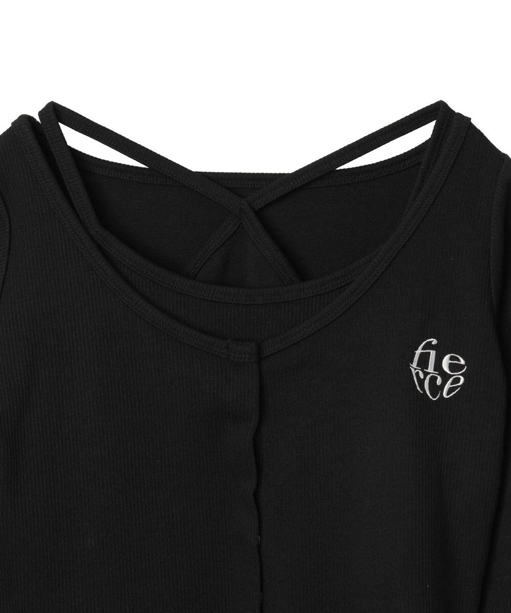 WEGO 【2点SET】ワンポイント刺繍キャミセットカーデ 