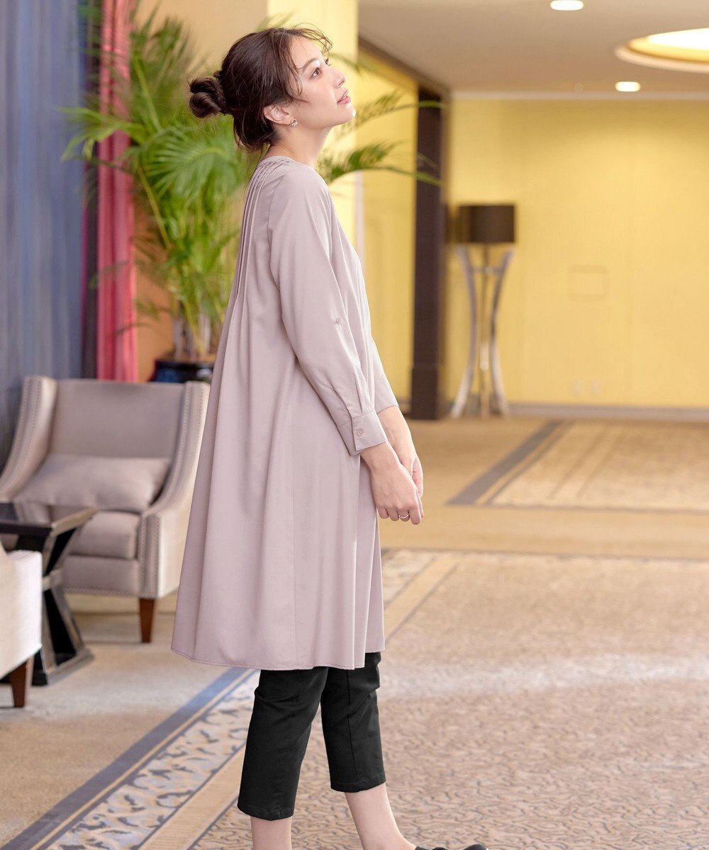 Tiaclasse 【洗える】ランダムタックチュニックワンピ―ス 