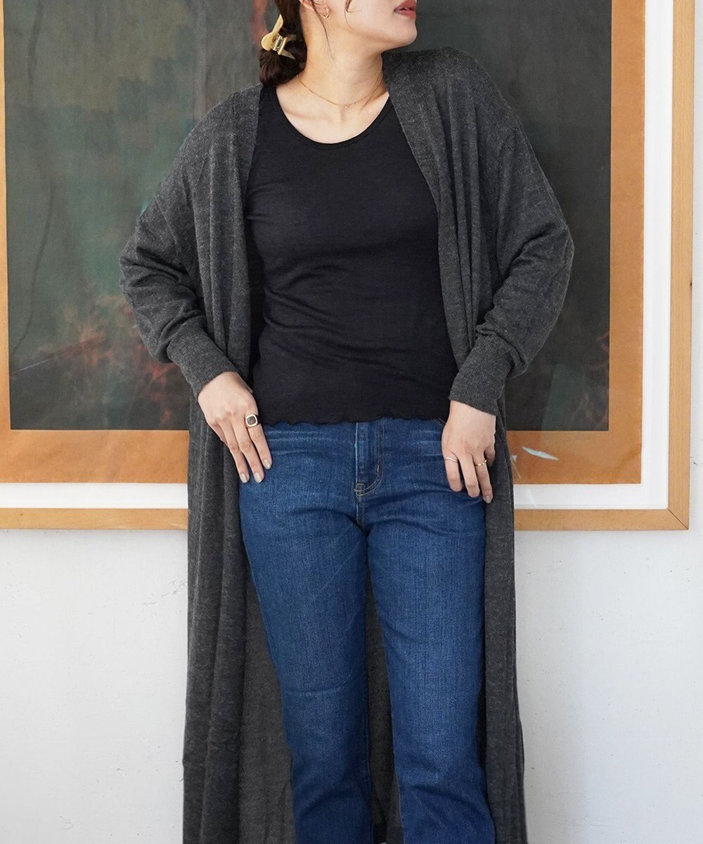 TOQUE 〈大草直子さんアドバイザー〉【天然素材】アルパカシルクリブ ロングT 