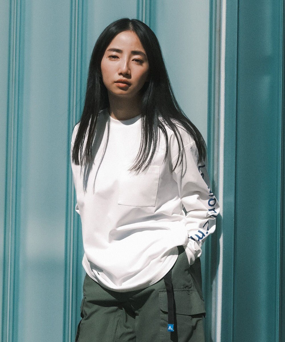 SHARE PARK LADIES 【UNISEX】吸水速乾 ショルダーロゴロングスリーブTシャツ（S・Mサイズ） 