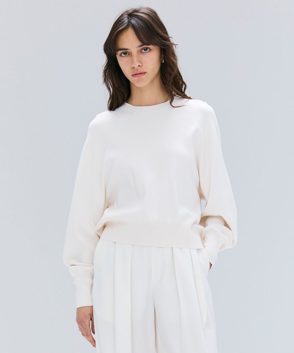 BEIGE， 【洗える】LAURA / ドライタッチバックジップニット 