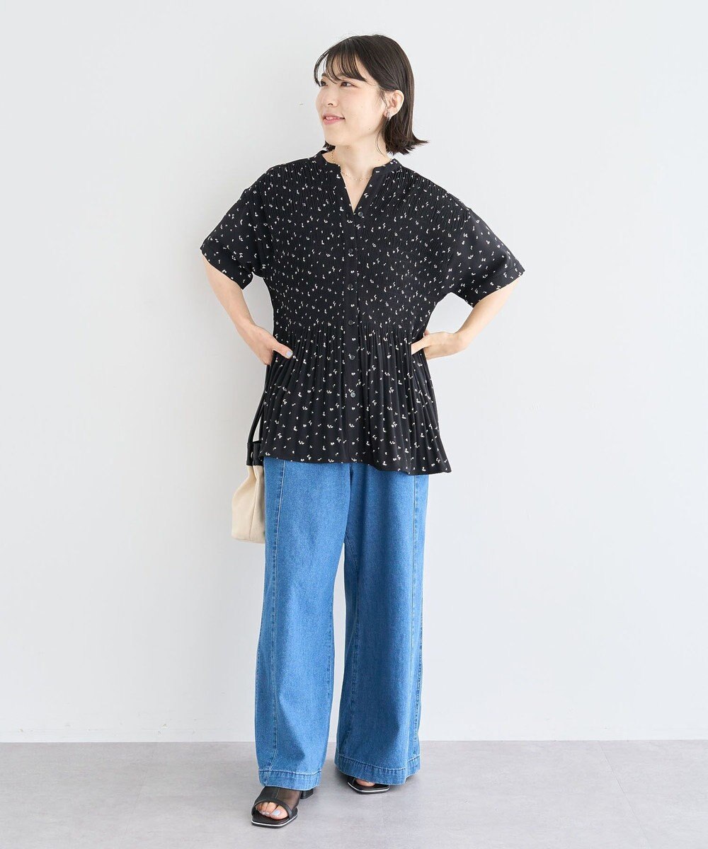 Green Parks マジョリカプリーツスキッパーブラウス 