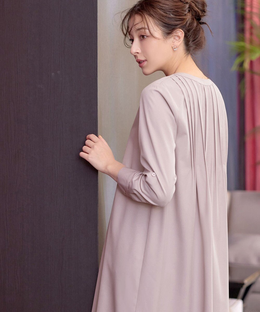 Tiaclasse 【洗える】ランダムタックチュニックワンピ―ス 