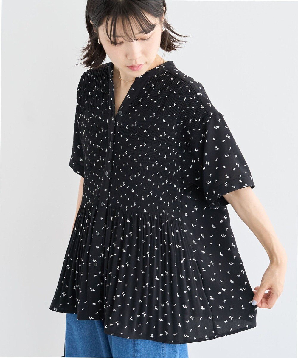 Green Parks マジョリカプリーツスキッパーブラウス 