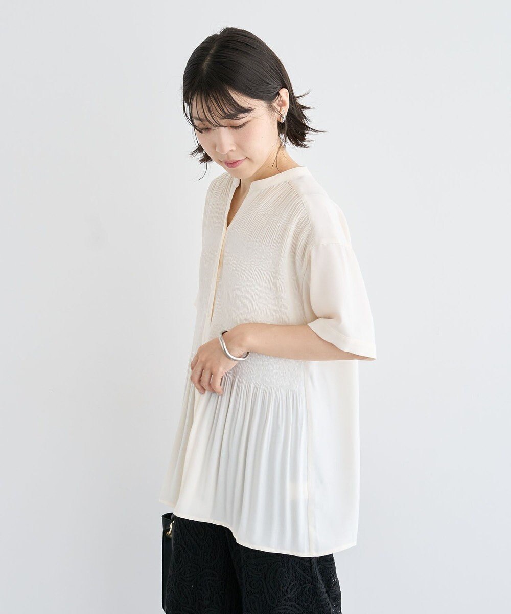 Green Parks マジョリカプリーツスキッパーブラウス 