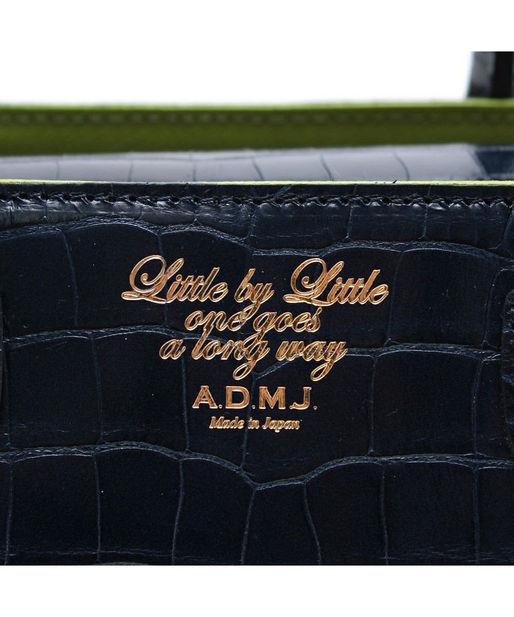 A.D.M.J. 【牛革】クロコ型押し ザ・ビーDカン付ミニトート 
