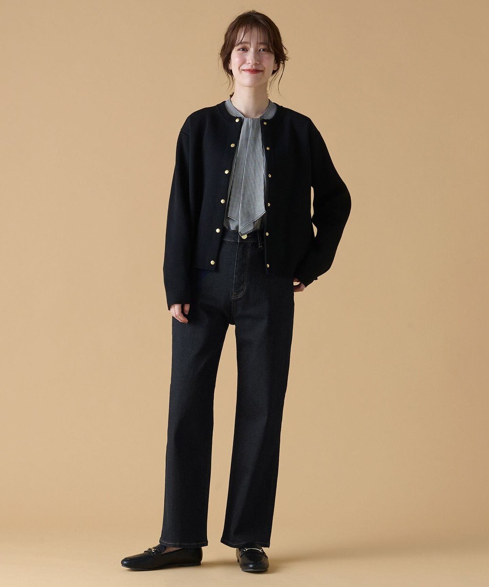 ANY 【UVカット・洗濯機可】クロップド丈スナップカーディガン 