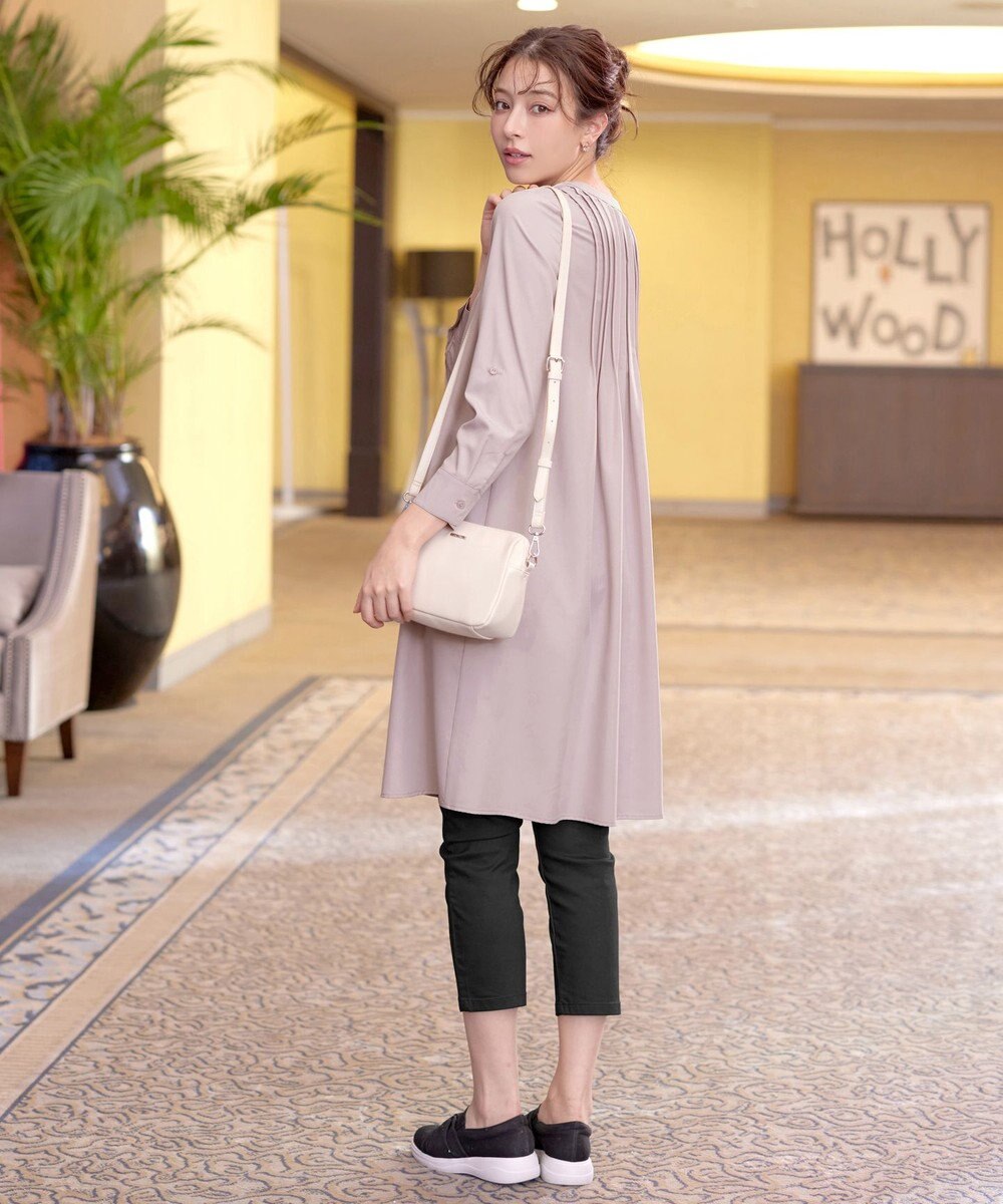 Tiaclasse 【洗える】ランダムタックチュニックワンピ―ス 