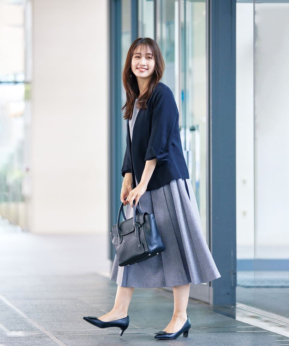 Tiaclasse L 【洗える】ダブルラインフレアワンピース 