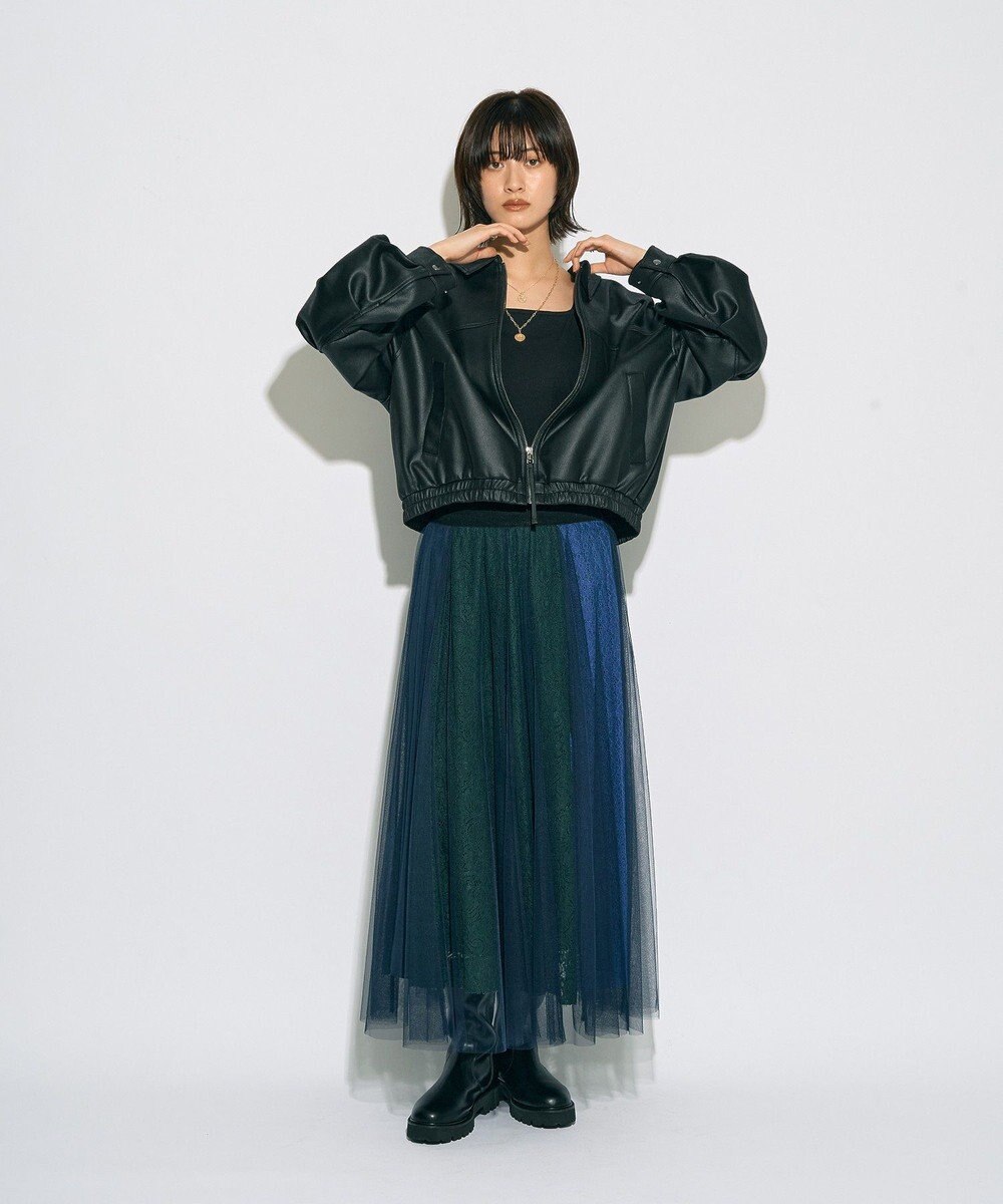 YECCA VECCA 【archive】レースブロッキングチュールスカート 