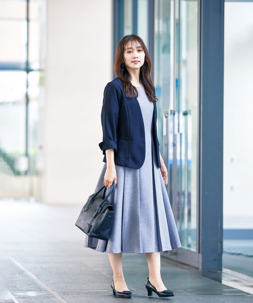 Tiaclasse L 【洗える】ダブルラインフレアワンピース 