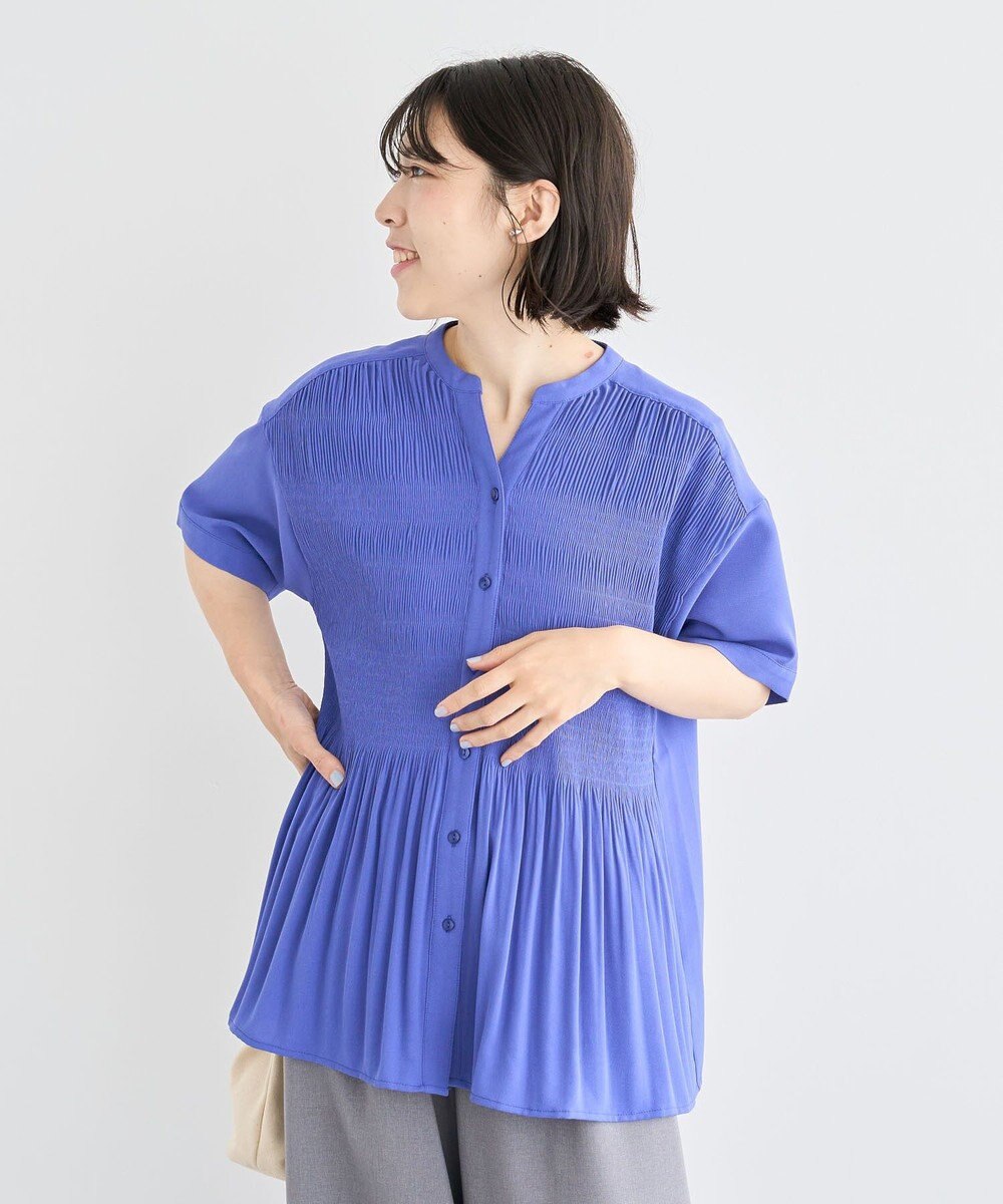 Green Parks マジョリカプリーツスキッパーブラウス 