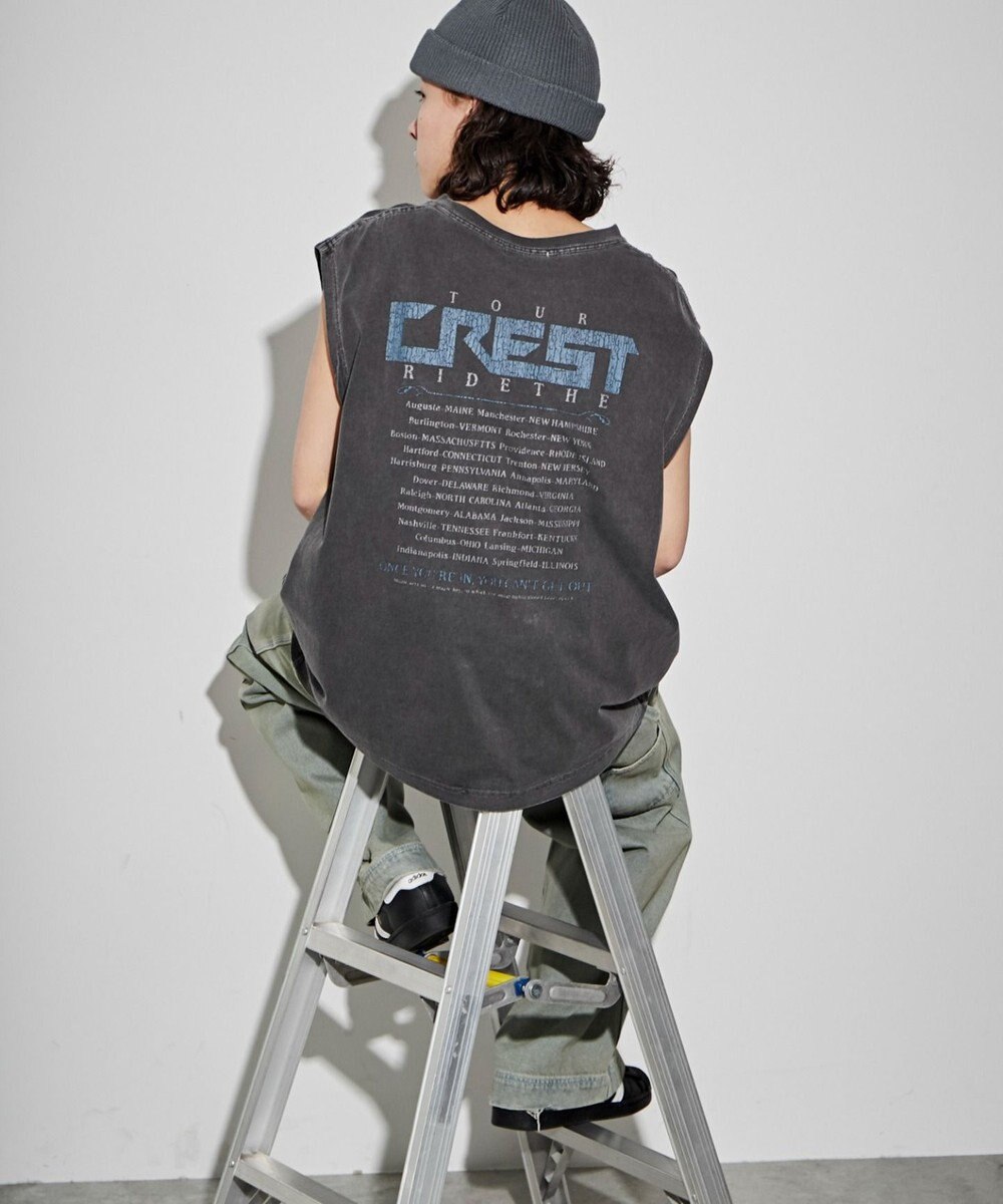 WEGO 【ユニセックス着用アイテム/手洗い可】ピグメントグラフィックノースリーブ 