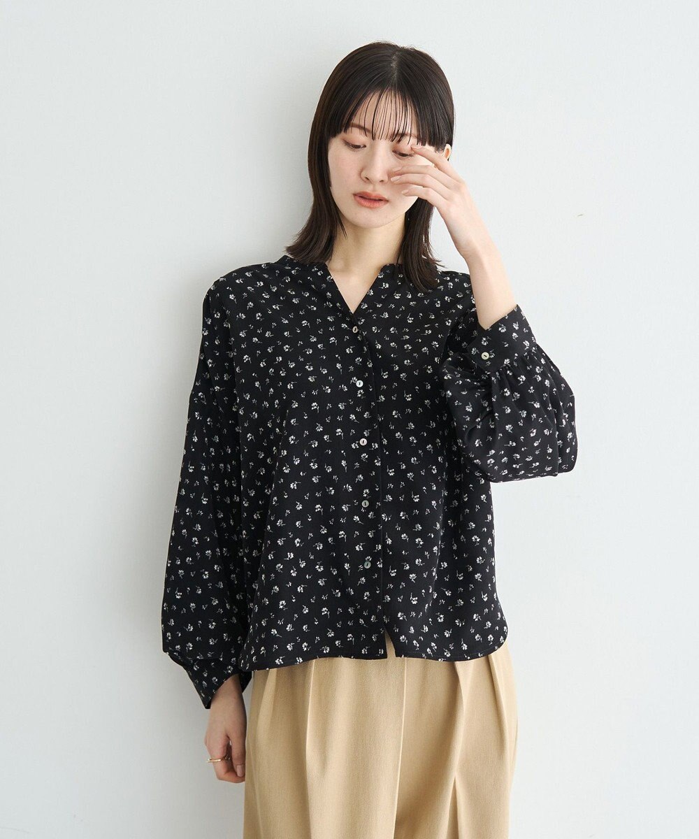 YECCA VECCA 2wayボリューム袖花柄ブラウス 