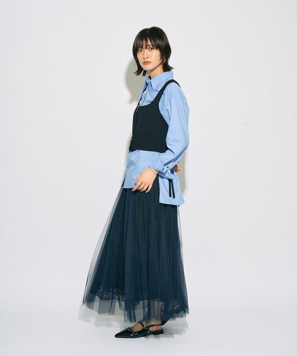 YECCA VECCA 【archive】レースブロッキングチュールスカート 
