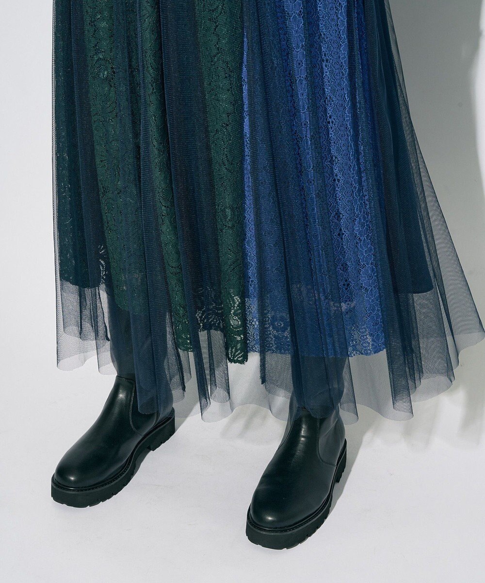 YECCA VECCA 【archive】レースブロッキングチュールスカート 