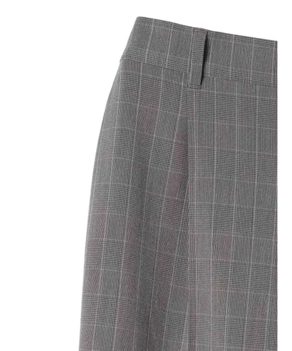 Green Parks きれいシルエットチェックワイドパンツ 