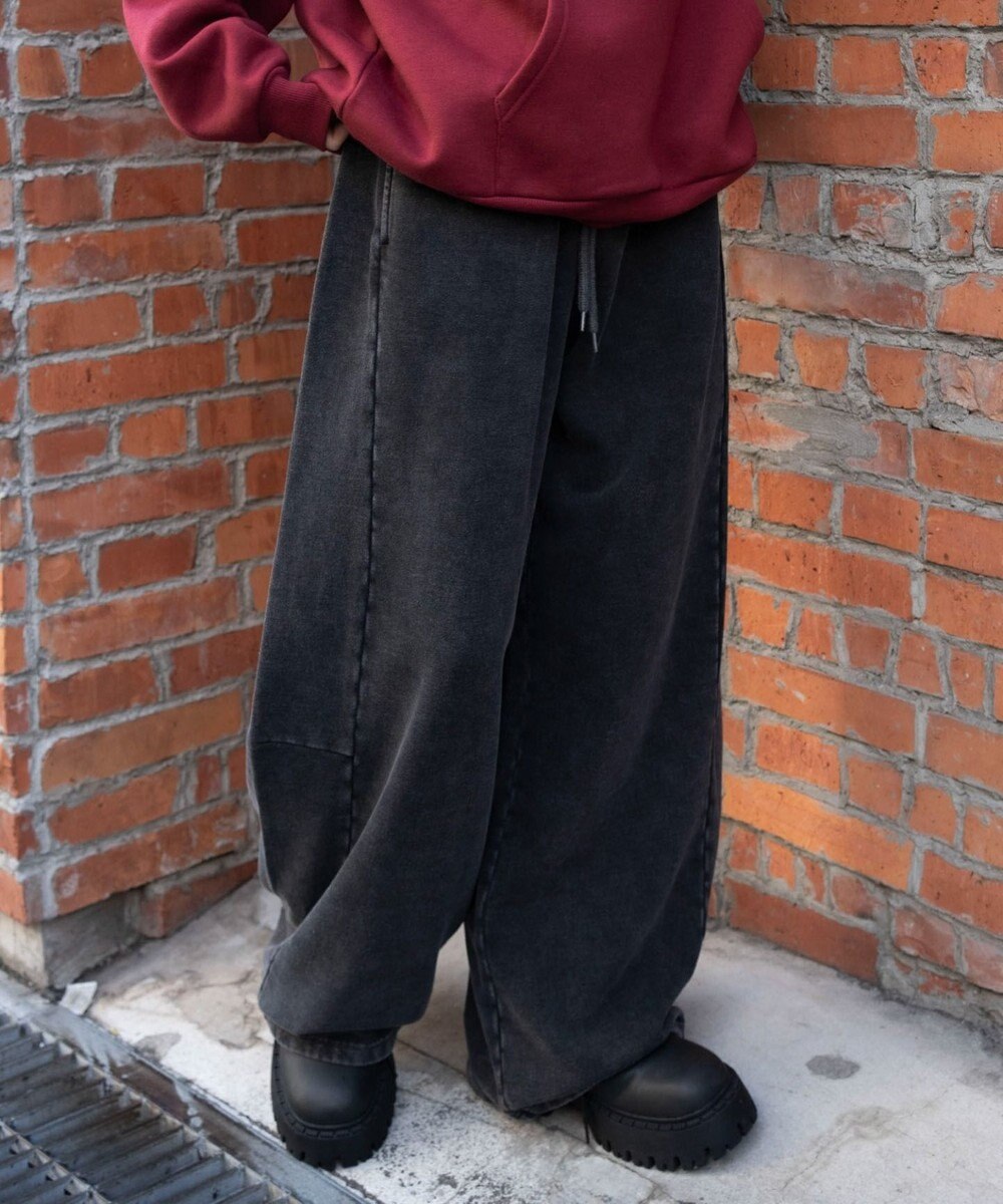 WEGO 【ウエストゴム/SMLサイズ展開】カーブデザインスウェットパンツ 