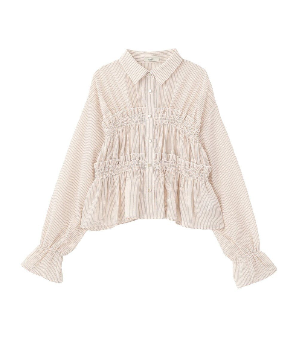 earth music&ecology シャーリングストライプシャツ 