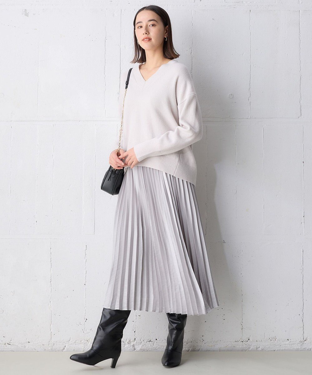 UNFILO L ウールカシミヤ Vネックニット 