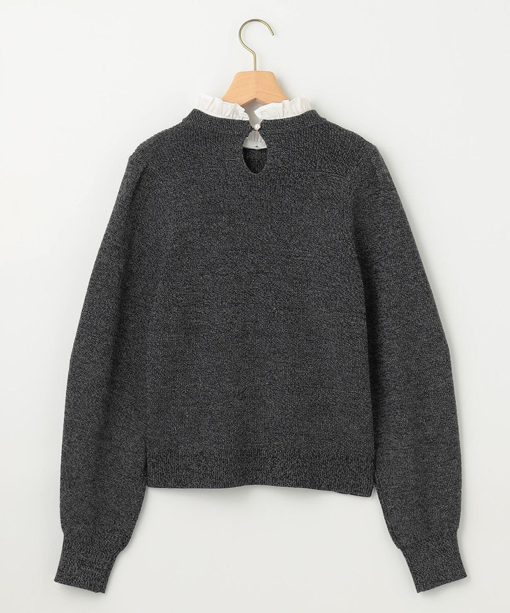 組曲 L 【WEB限定】襟付き片畔ニットプルオーバー 