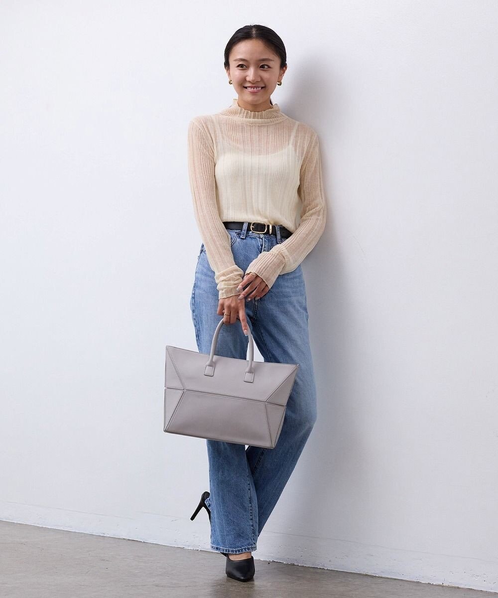 TOPKAPI 【TREASURE TOPKAPI】フェイクレザー ジオメトリック ショルダー付 トートバッグ 