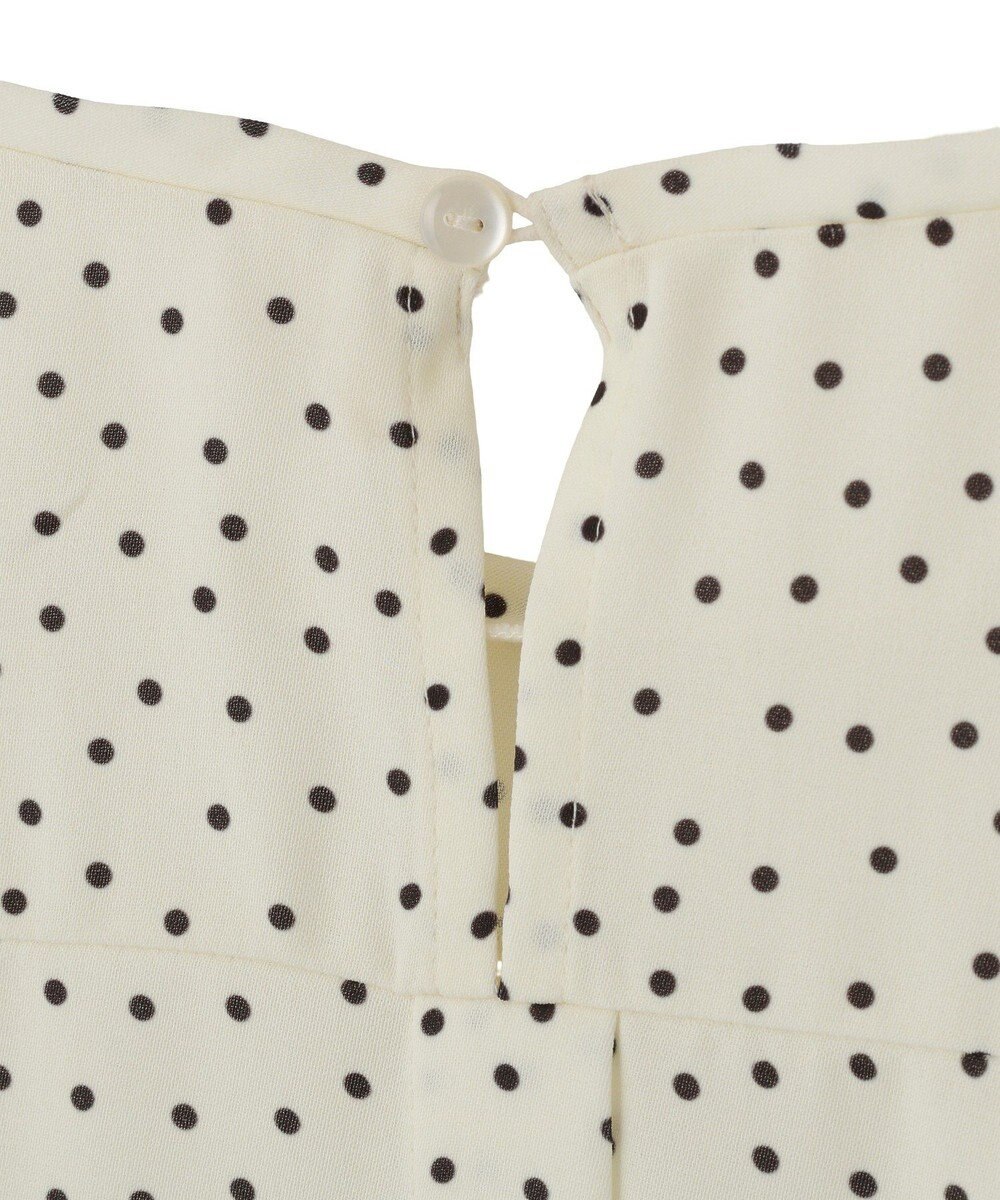 Green Parks ドットイージーケアバックスリットブラウス 