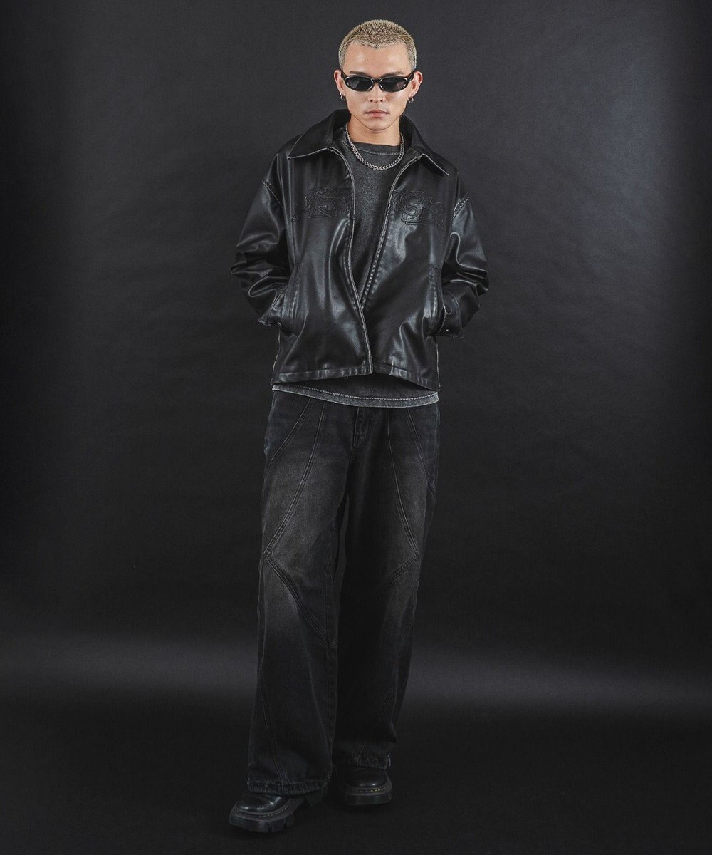 WEGO 【ユニセックス着用ITEM】MA55IVE　PUショートグラフィックブルゾン 