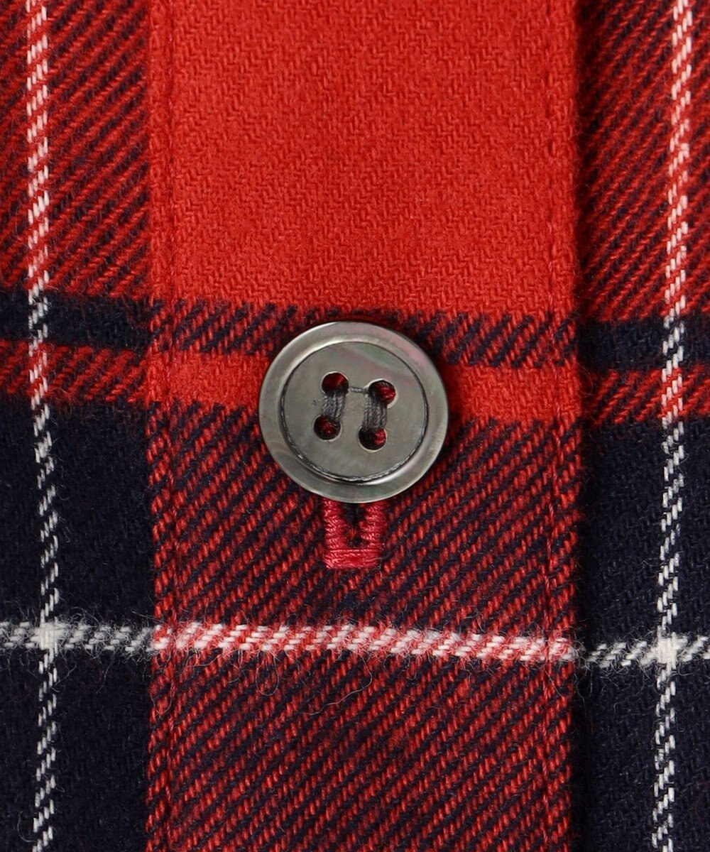 23区 L 【洗える】ブラッシュド ビエラチェック シャツ 