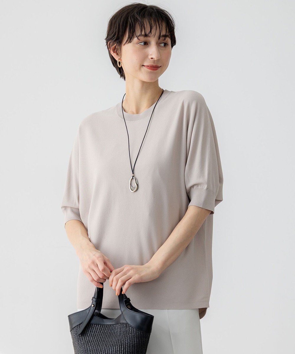 23区 S 【洗える】レーヨンポリエステルストレッチ ドルマン ニット 