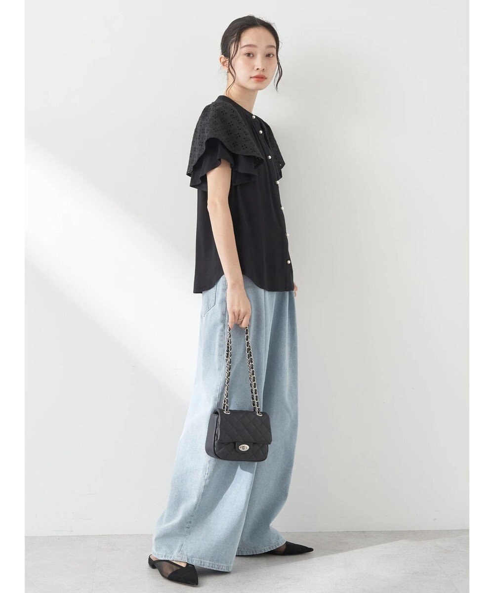 earth music&ecology レースラッフルブラウス 