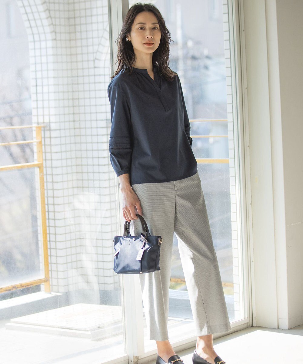 J.PRESS LADIES S 【洗える】プレーティングジャージー スキッパー カットソー 