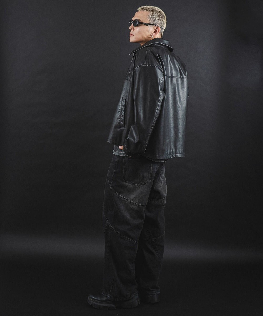 WEGO 【ユニセックス着用ITEM】MA55IVE　PUショートグラフィックブルゾン 