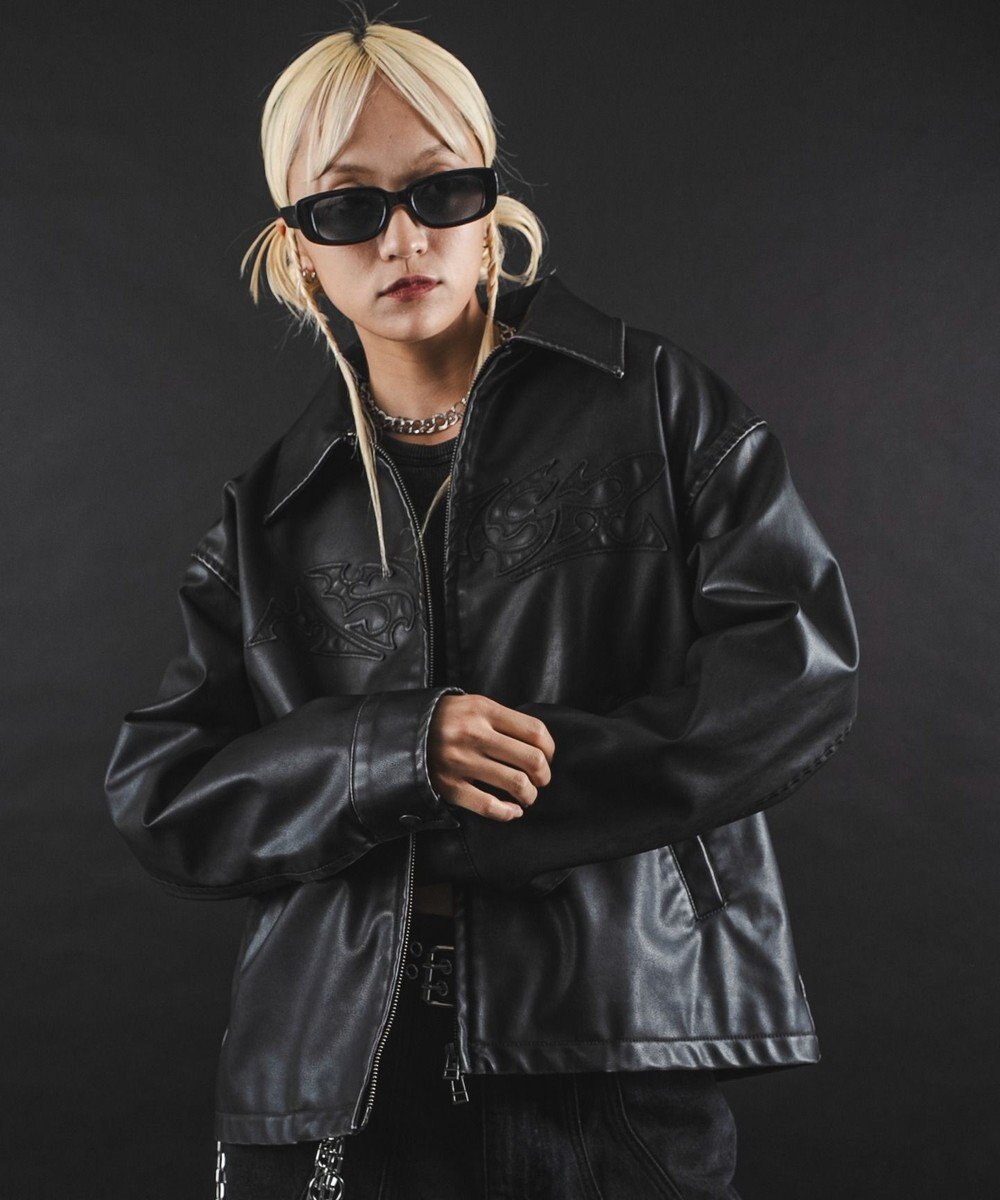 WEGO 【ユニセックス着用ITEM】MA55IVE　PUショートグラフィックブルゾン 