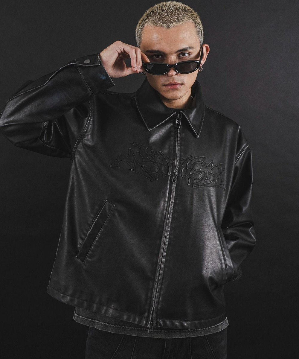 WEGO 【ユニセックス着用ITEM】MA55IVE　PUショートグラフィックブルゾン 