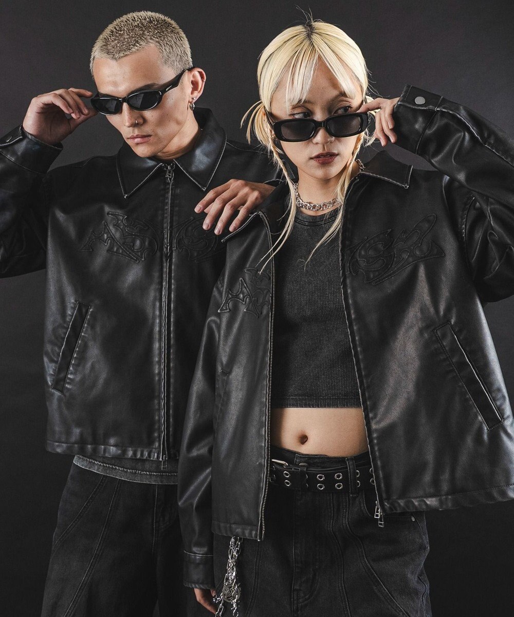 WEGO 【ユニセックス着用ITEM】MA55IVE　PUショートグラフィックブルゾン 