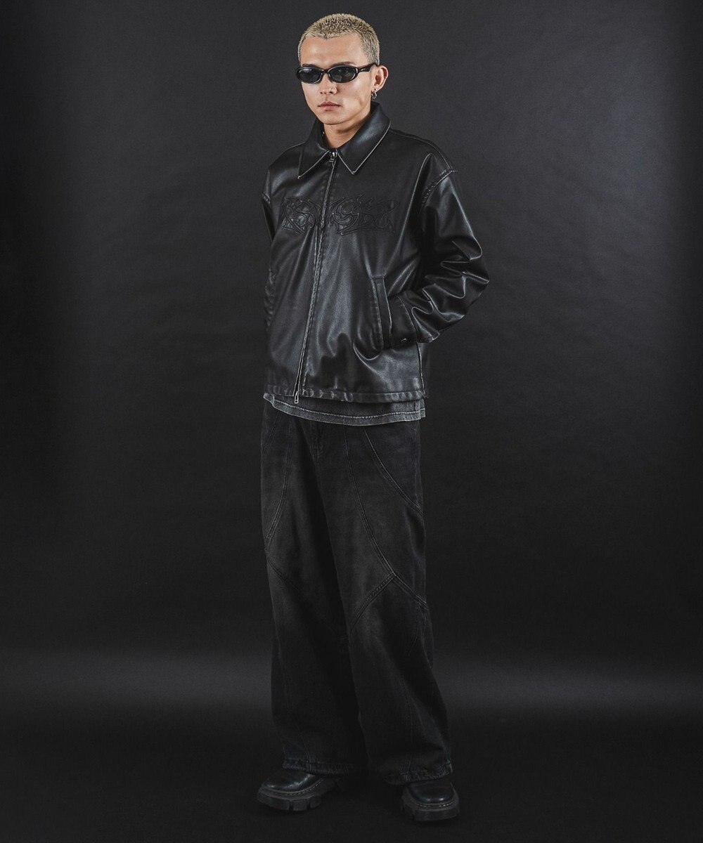 WEGO 【ユニセックス着用ITEM】MA55IVE　PUショートグラフィックブルゾン 