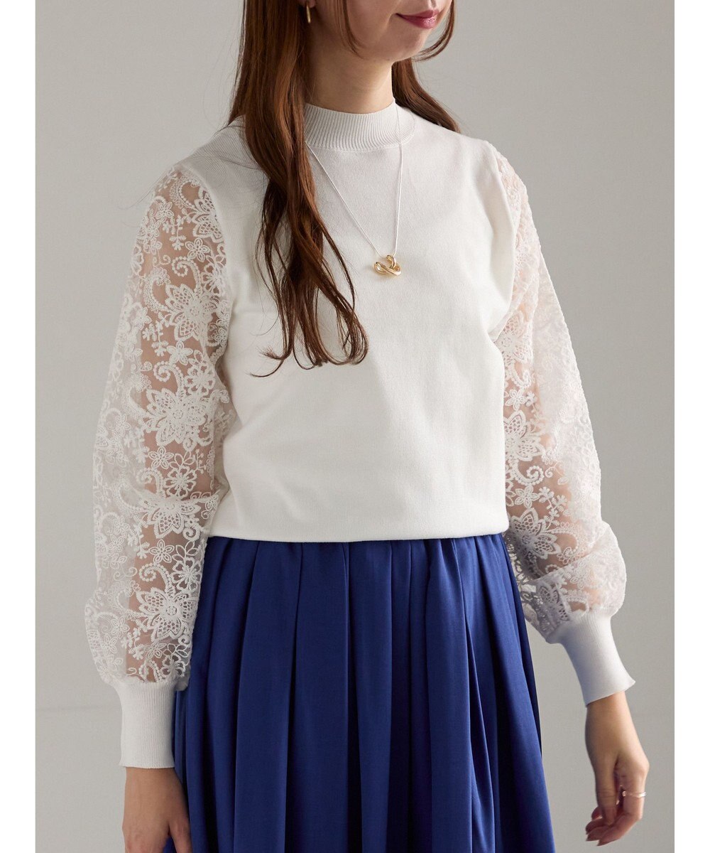 Te chichi レーススリーブニット 