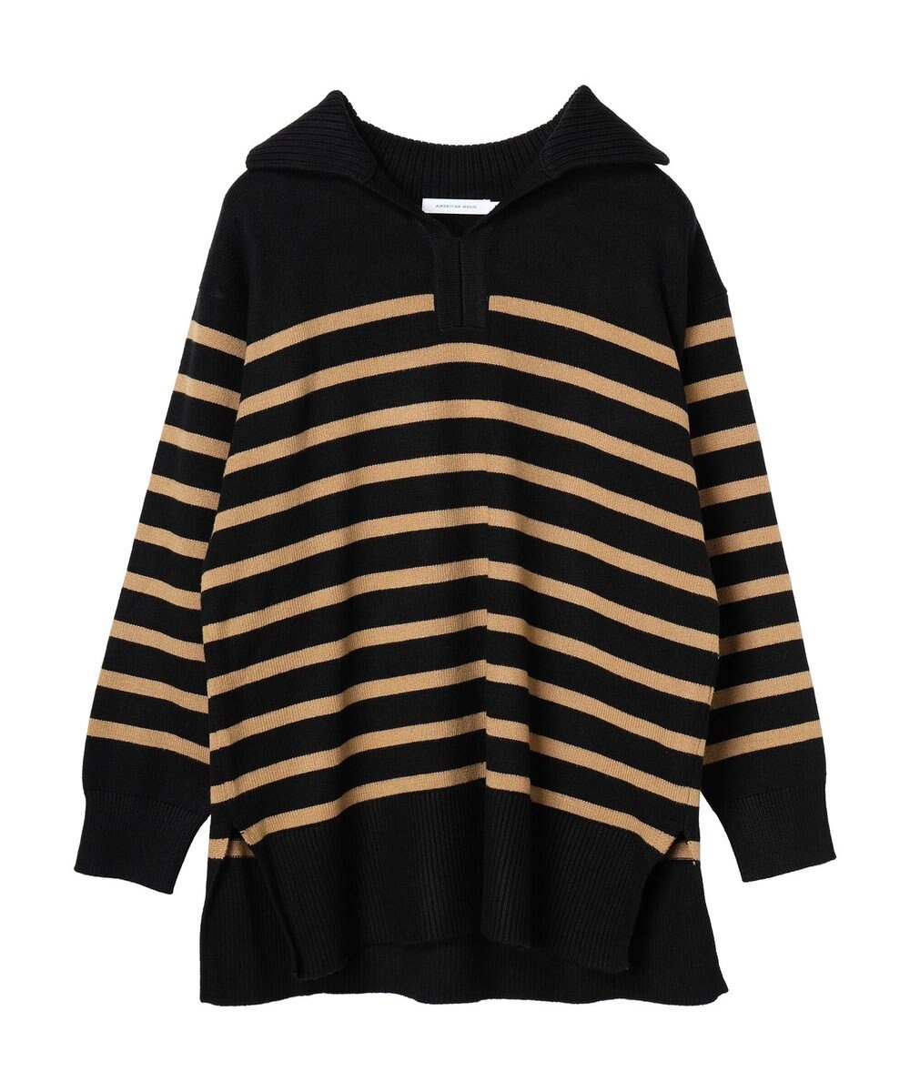 AMERICAN HOLIC バイパチ衿付きニットチュニック 