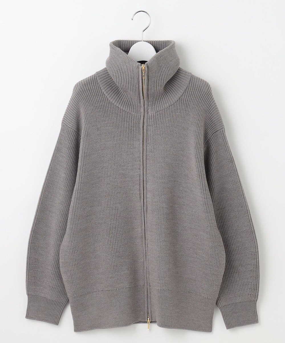 自由区 【洗える】ジップアップニット アウター 