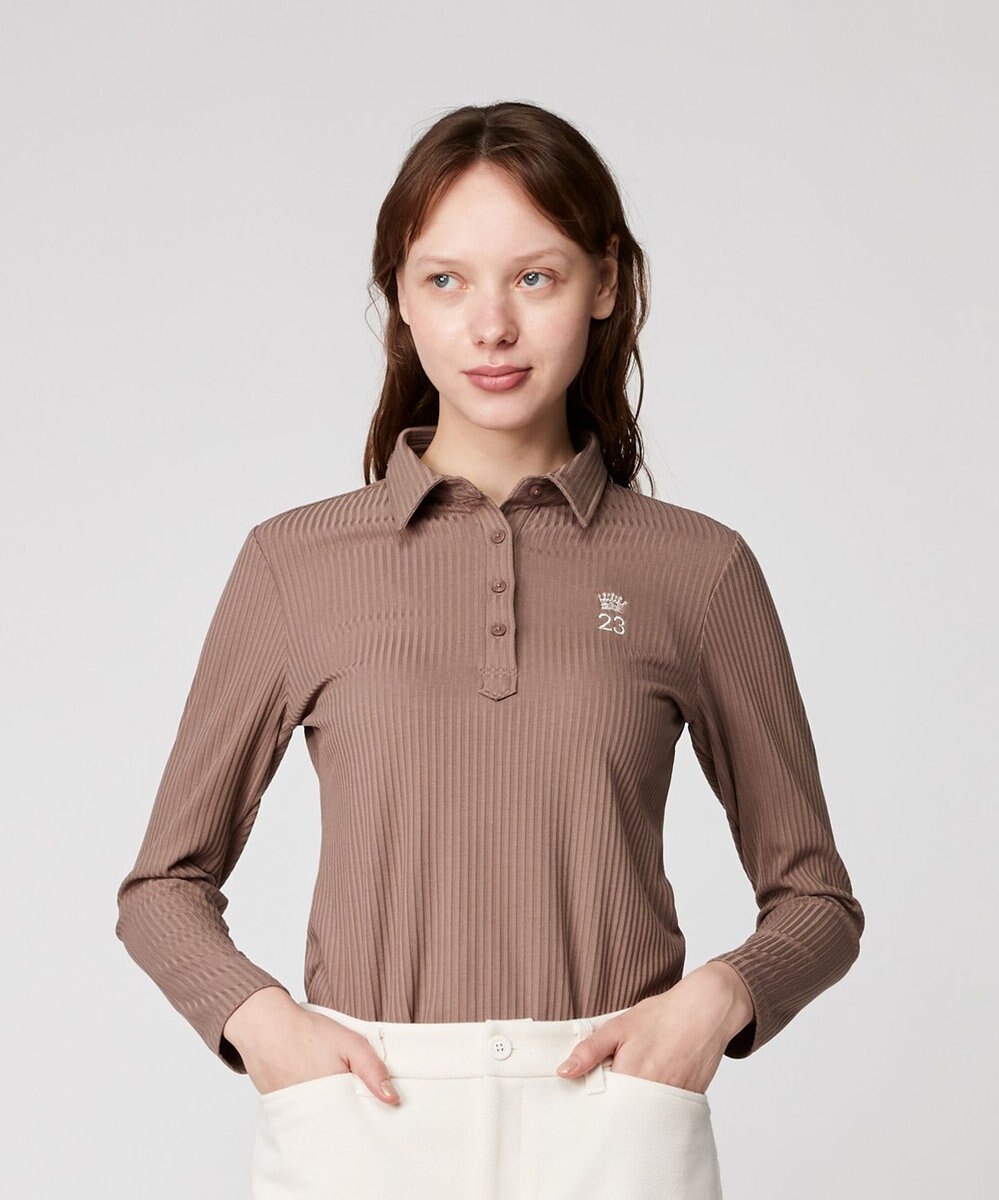 23区GOLF 飽きずに使えるベーシックアイテム【WOMEN】】 リブポロシャツ 