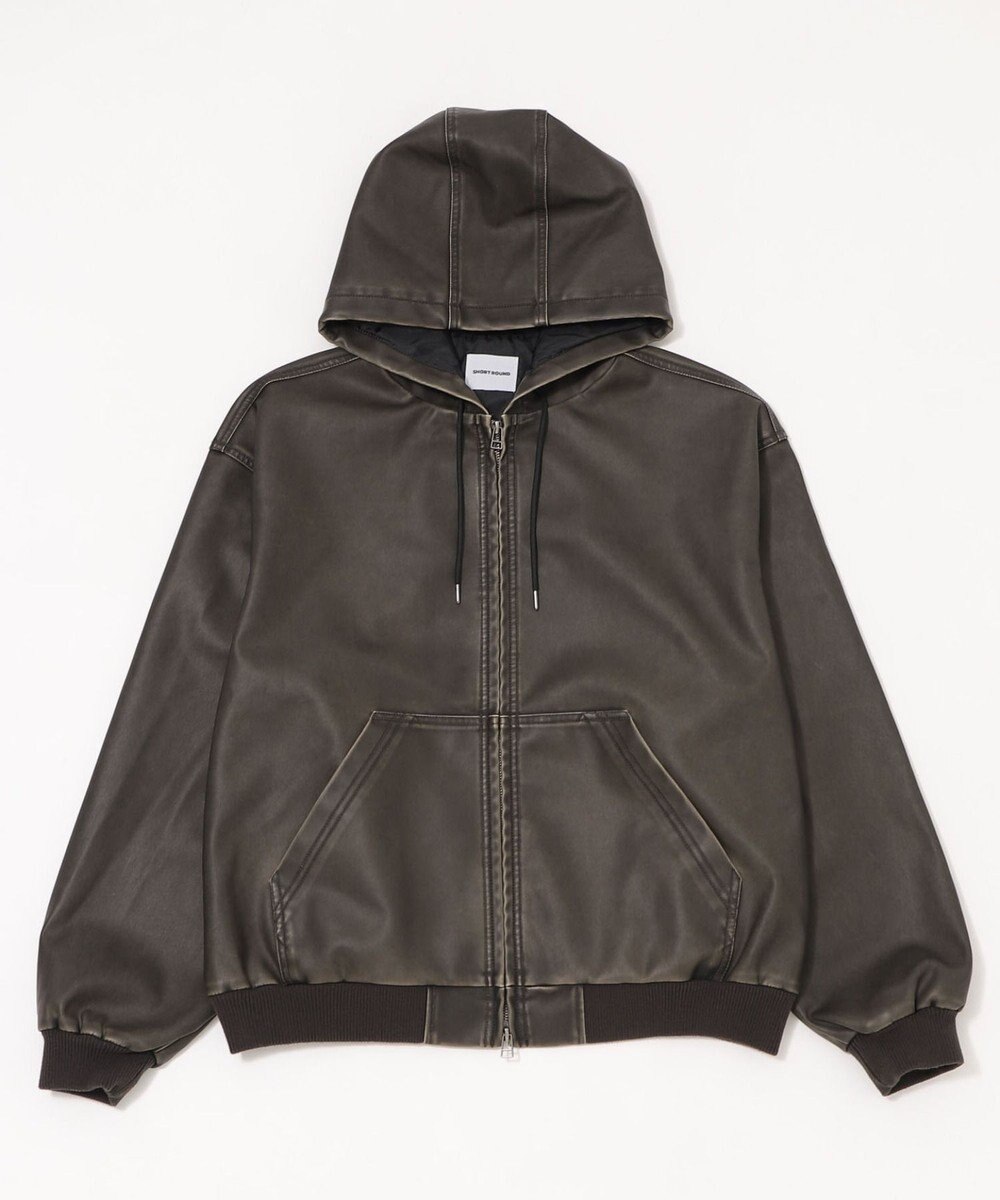 WEGO 【ユニセックス着用ITEM】PUフードブルゾン 